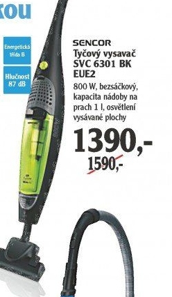 Tyčový vysavač Sencor SVC 6302 BK EUE2