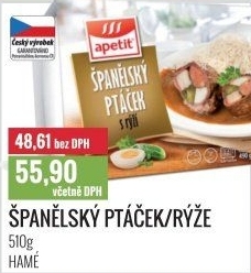 Španělský ptáček s rýží Apetit