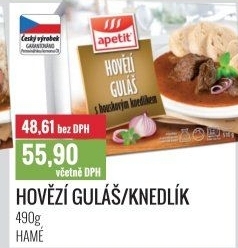 Hovězí guláš s houskovým knedlíkem Apetit