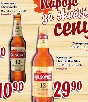 Pivo světlý ležák 12° Krušovice