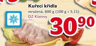 Kuřecí křídla mražená DZ Klatovy