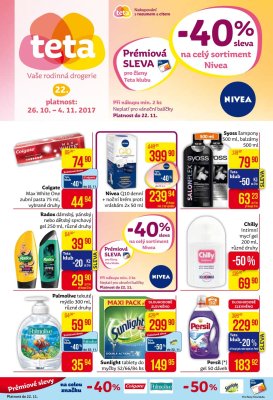 akční leták Teta drogerie 26.10.2017-4.11.2017