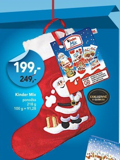 Plyšová ponožka s cukrovinkami Kinder Mix