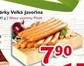 Párky Velká Javořina Maso uzeniny Písek