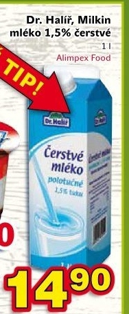 Mléko čerstvé Dr. Halíř - 1,5% polotučné