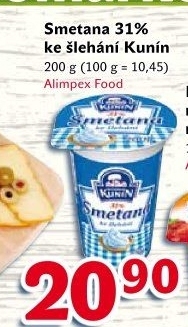 Smetana ke šlehání Kunín 31%