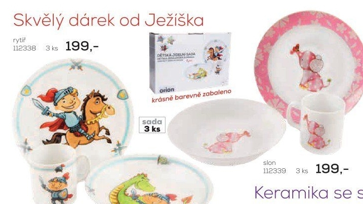 Sada jídelní porc. dětská RYTÍŘ 3 ks
