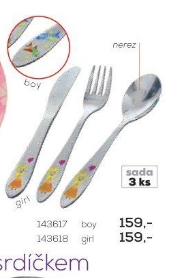 Příbory nerez dětské 3ks BOY