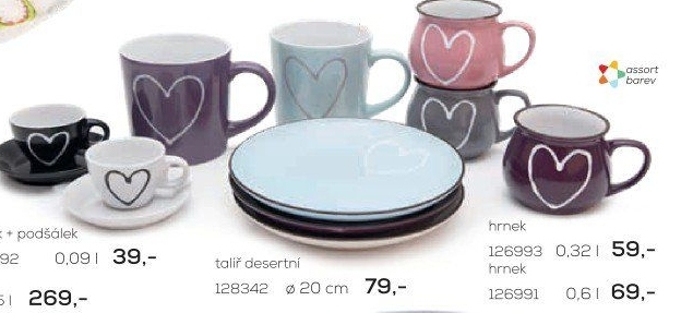 Hrnek ker.+podšálek 0,09 l HEART ASS
