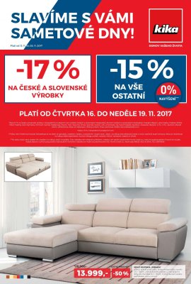 akční leták Kika nábytek 13.11.2017-26.11.2017