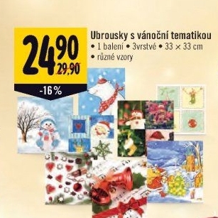 Papírové ubrousky 3vrstvé