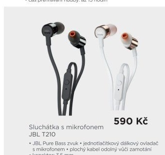 Sluchátka do uší JBL T210