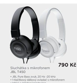 Sluchátka přes hlavu JBL T450