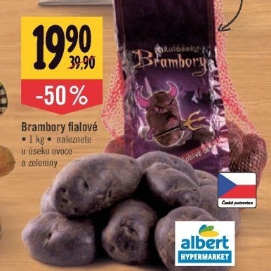 Brambory mikulášské fialové