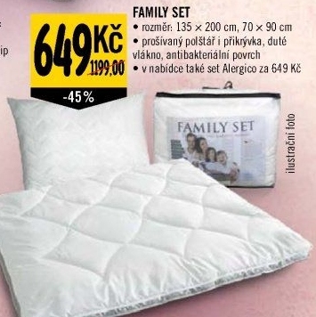 Sada přikrývka a polštář Family Klinmam - Albert akcniletaky.com
