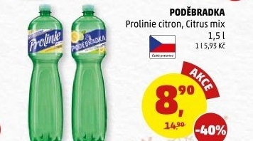 Ochucená voda Poděbradka Prolinie