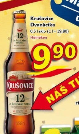 Pivo světlý ležák 12° Krušovice