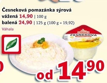 Česneková sýrová pomazánka Váhala