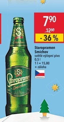 Pivo světlé výčepní 10° Smíchov Staropramen