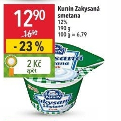 Zakysaná smetana Klasik Kunín 12%