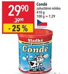 Mléko kondenzované plnotučné sladké Condé Bohemilk