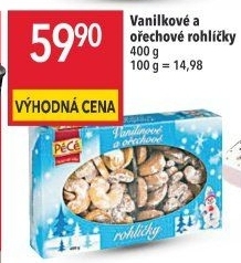 Rohlíčky vanilkové a ořechové PéCé