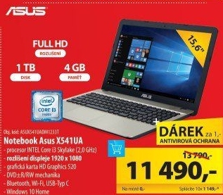Notebook Asus X541UA-DM1233T