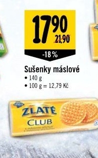 Sušenky Zlaté Club Opavia