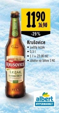 Pivo světlý ležák Krušovice