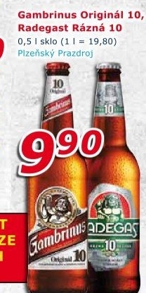 Pivo světlé výčepní Originál 10° Gambrinus