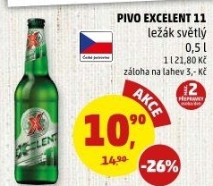 Pivo světlý ležák 11° Excelent Gambrinus - Penny Market akcniletaky.com