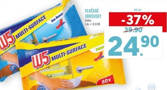 Vlhčené víceúčelové ubrousky W5 - Lidl akcniletaky.com