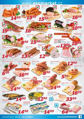 akční leták ESO MARKET 14.2.2018-25.2.2018