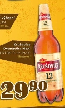 Pivo světlý ležák 12° Krušovice