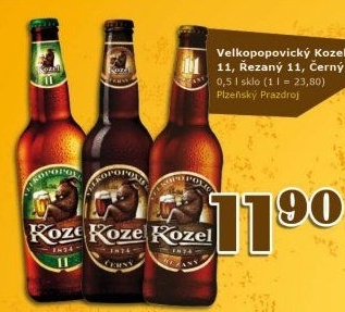 Pivo světlý ležák 11° Medium Velkopopovický Kozel