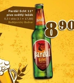 Pivo světlý ležák 11° Echt Pardál