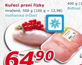 Řízky kuřecí prsní mražené Vodňanské kuře