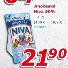 Sýr Niva Jihočeská 50% Madeta