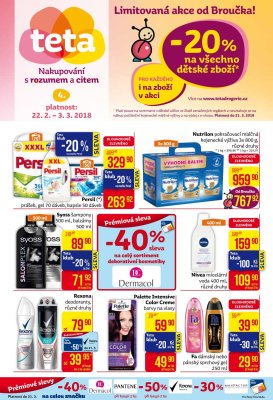 akční leták Teta drogerie 22.2.2018-3.3.2018
