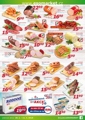 akční leták ESO MARKET 28.2.2018-11.3.2018