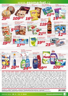 akční leták ESO MARKET 28.2.2018-11.3.2018