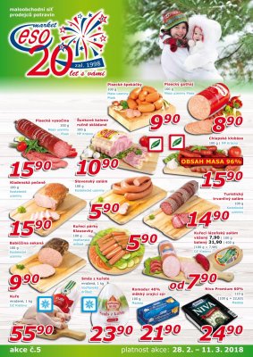 akční leták ESO MARKET 28.2.2018-11.3.2018
