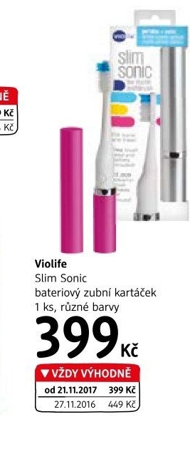 Elektrický zubní kartáček Violife Slim Sonic