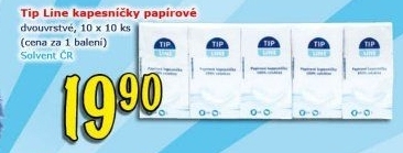 Papírové kapesníčky 2vrstvé Tip Line