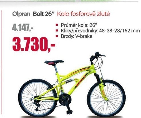 Horské kolo Bolt Olpran - Digiboss akcniletaky.com