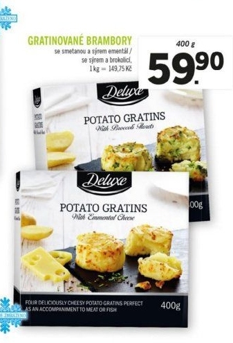 Brambory gratinované se smetanou a sýrem mražené Deluxe - Lidl akcniletaky.com