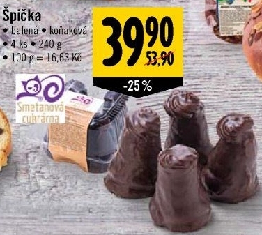 Špička koňaková Smetanová cukrárna