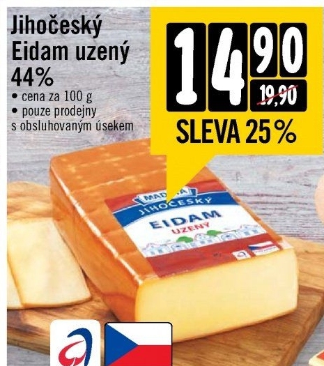 Sýr Eidam uzený 44% Jihočeský Madeta