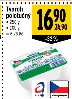 Tvaroh polotučný Jihočeský Madeta