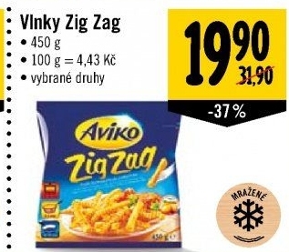 Hranolky vlnky mražené Zig Zag Aviko
